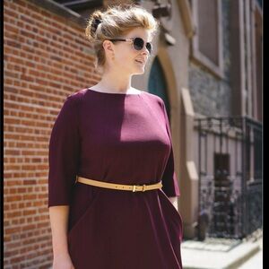 Elegant Burgundy Dress with pockets